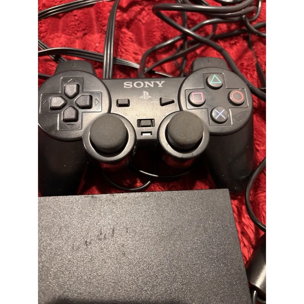 Sony PlayStation 2 Slim Charcoal Black Console Original Controller (SCPH-70001)